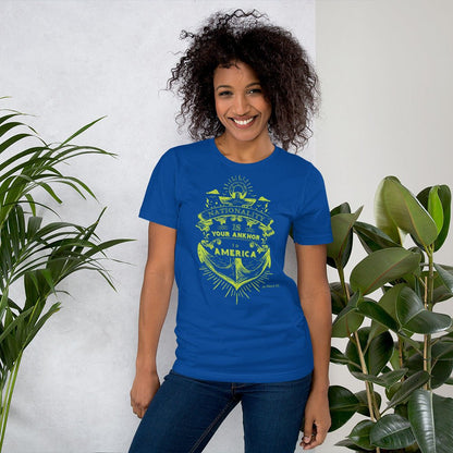 Nationality is your Ankhor to America Short - Sleeve Unisex T-Shirt - Amerukhan Basics Clothing - T-Shirts