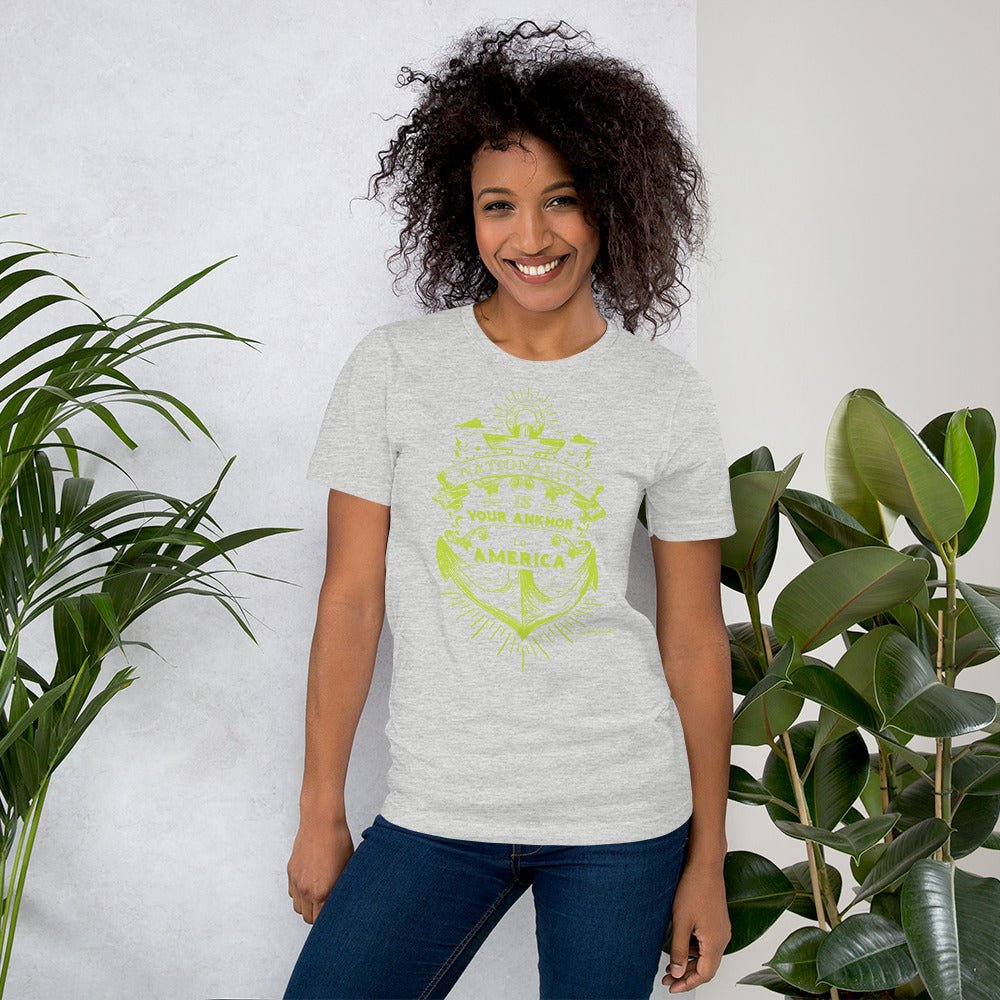 Nationality is your Ankhor to America Short - Sleeve Unisex T-Shirt - Amerukhan Basics Clothing - T-Shirts