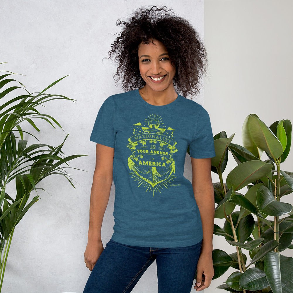 Nationality is your Ankhor to America Short - Sleeve Unisex T-Shirt - Amerukhan Basics Clothing - T-Shirts