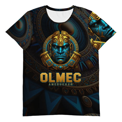 Olmec Head All - Over Tee (Peace to the Gods) - Amerukhan Basics Clothing - T-Shirts