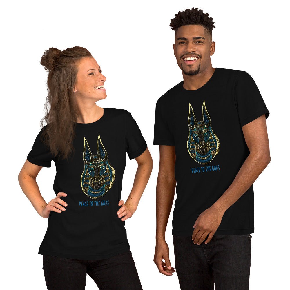 Peace to the Gods (Anpu) Short - Sleeve Unisex T-Shirt - Amerukhan Basics Clothing - T-Shirts