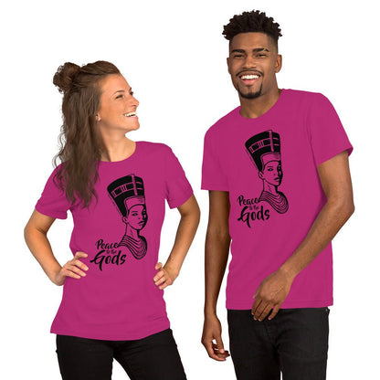 Peace to the Gods (Nefertiti) Short - Sleeve Unisex T-Shirt - Amerukhan Basics Clothing - T-Shirts