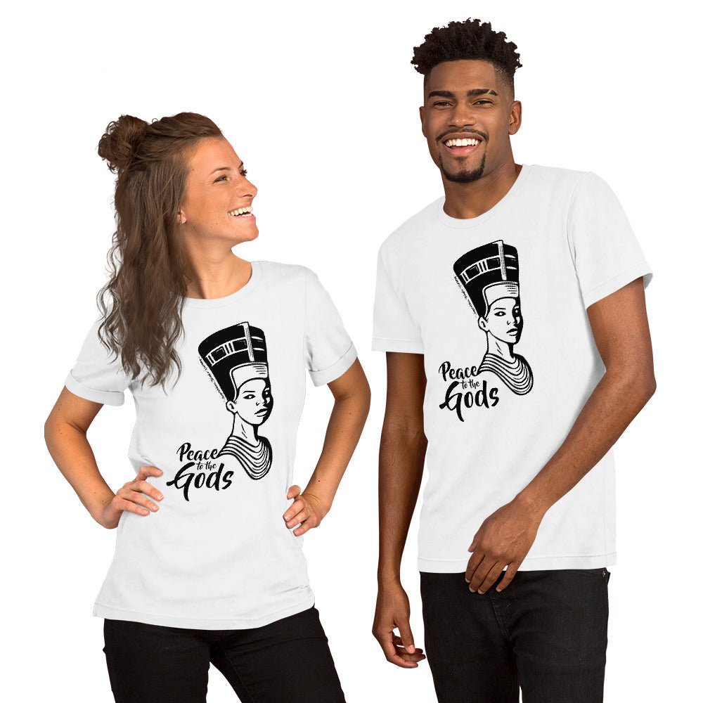 Peace to the Gods (Nefertiti) Short - Sleeve Unisex T-Shirt - Amerukhan Basics Clothing - T-Shirts