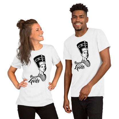 Peace to the Gods (Nefertiti) Short - Sleeve Unisex T-Shirt - Amerukhan Basics Clothing - T-Shirts
