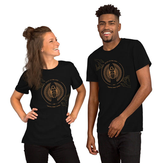 Peace to the Gods (Scarab) Short - Sleeve Unisex T-Shirt - Amerukhan Basics Clothing - T-Shirts