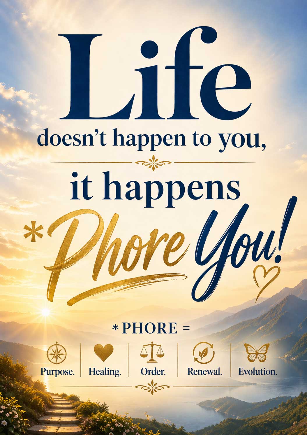Phore You™ — Purpose. Healing. Order. Renewal. Evolution. (Motivational Poster) - Amerukhan Basics Clothing - Poster