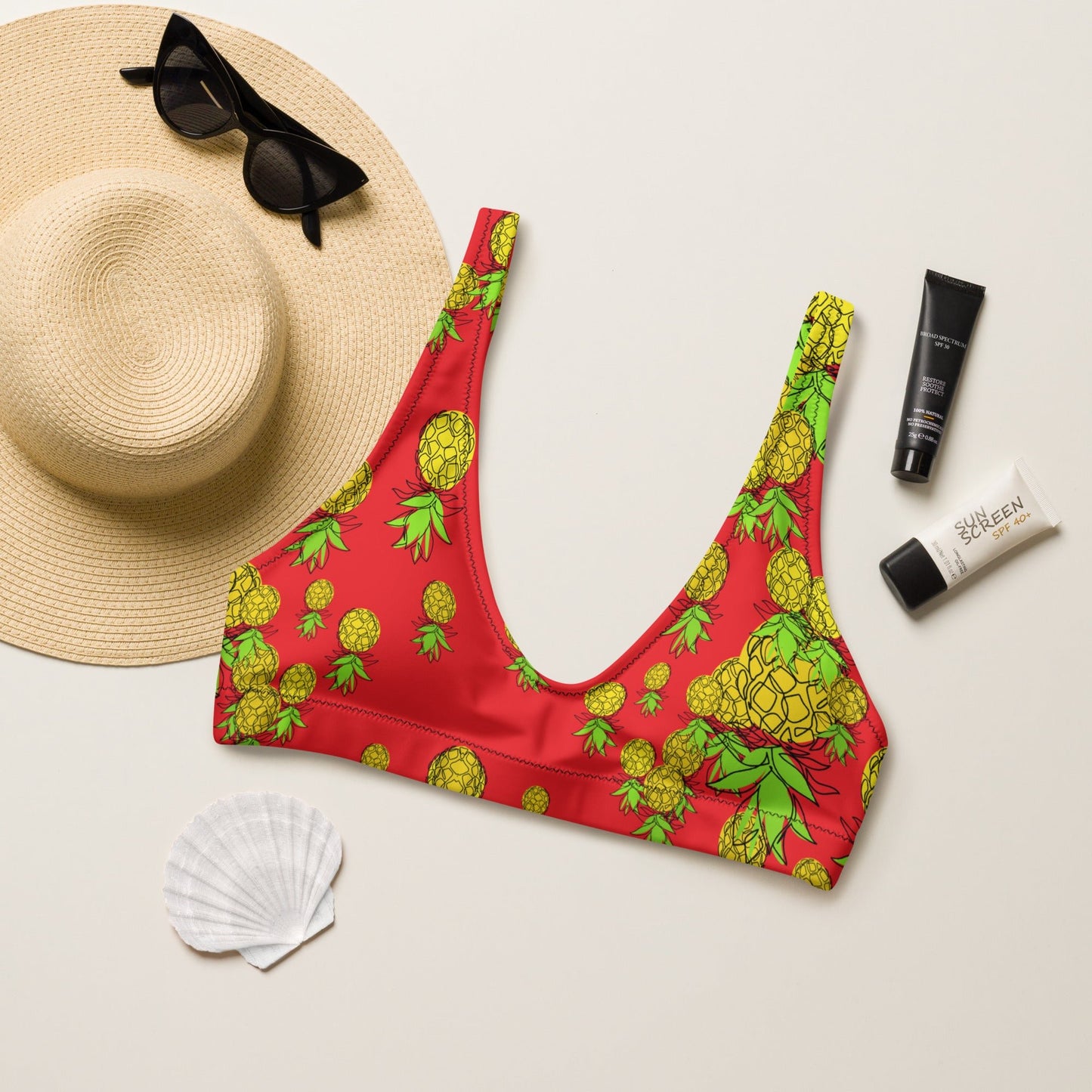 Pineapple padded bikini top - Amerukhan Basics Clothing - 