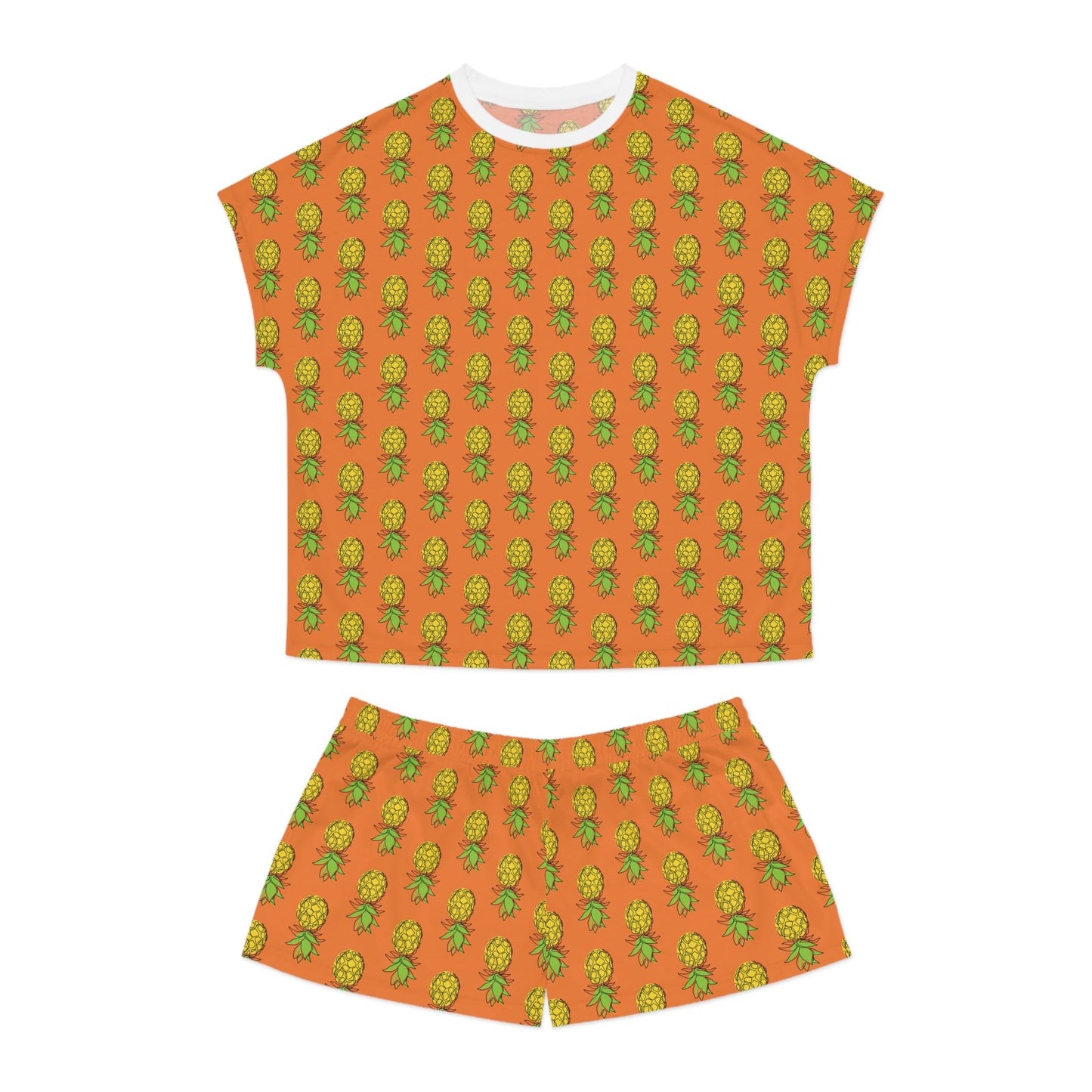Pineapple Short Pajama Set - Amerukhan Basics Clothing - All Over Prints