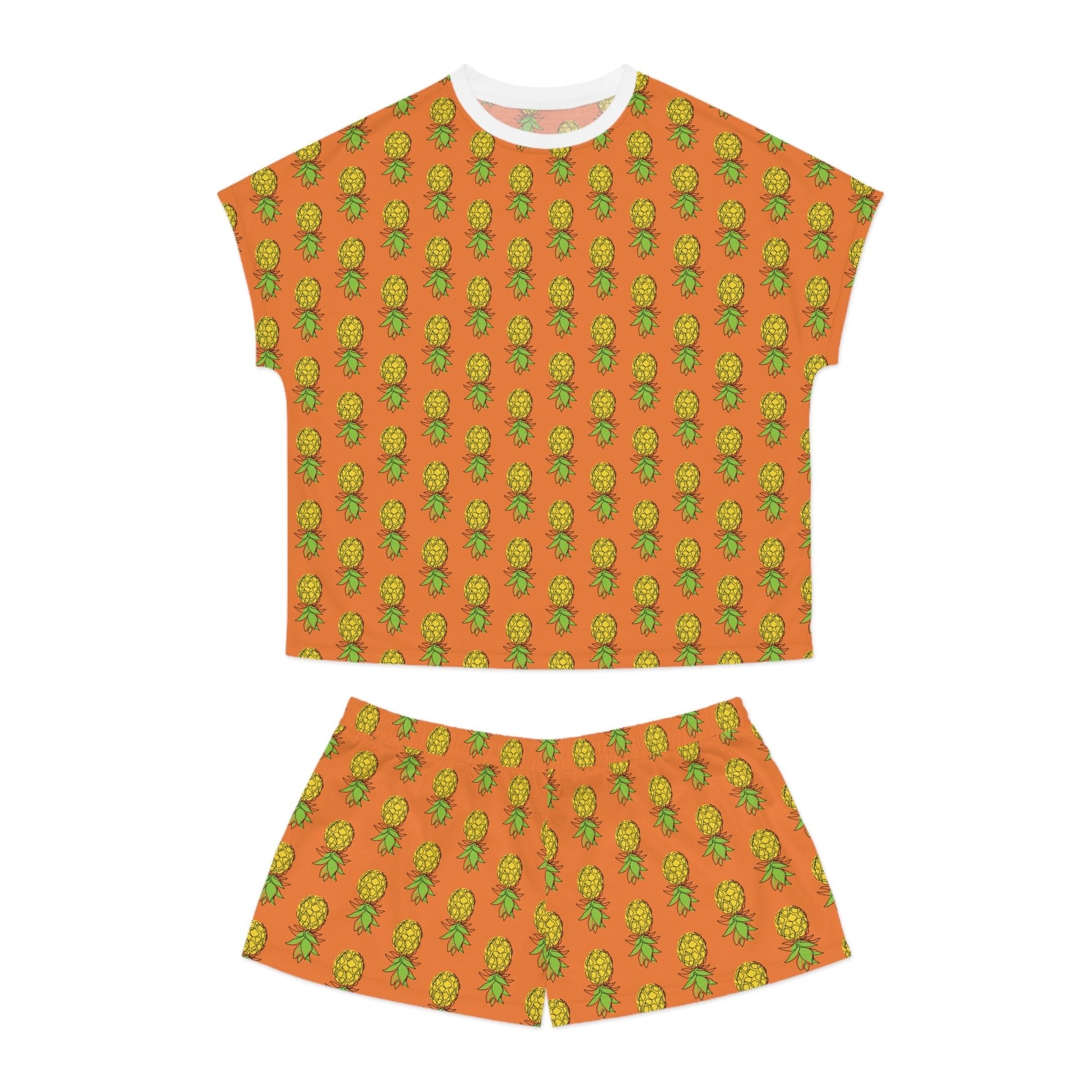 Pineapple Short Pajama Set - Amerukhan Basics Clothing - All Over Prints