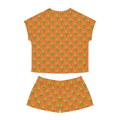 Pineapple Short Pajama Set - Amerukhan Basics Clothing - All Over Prints