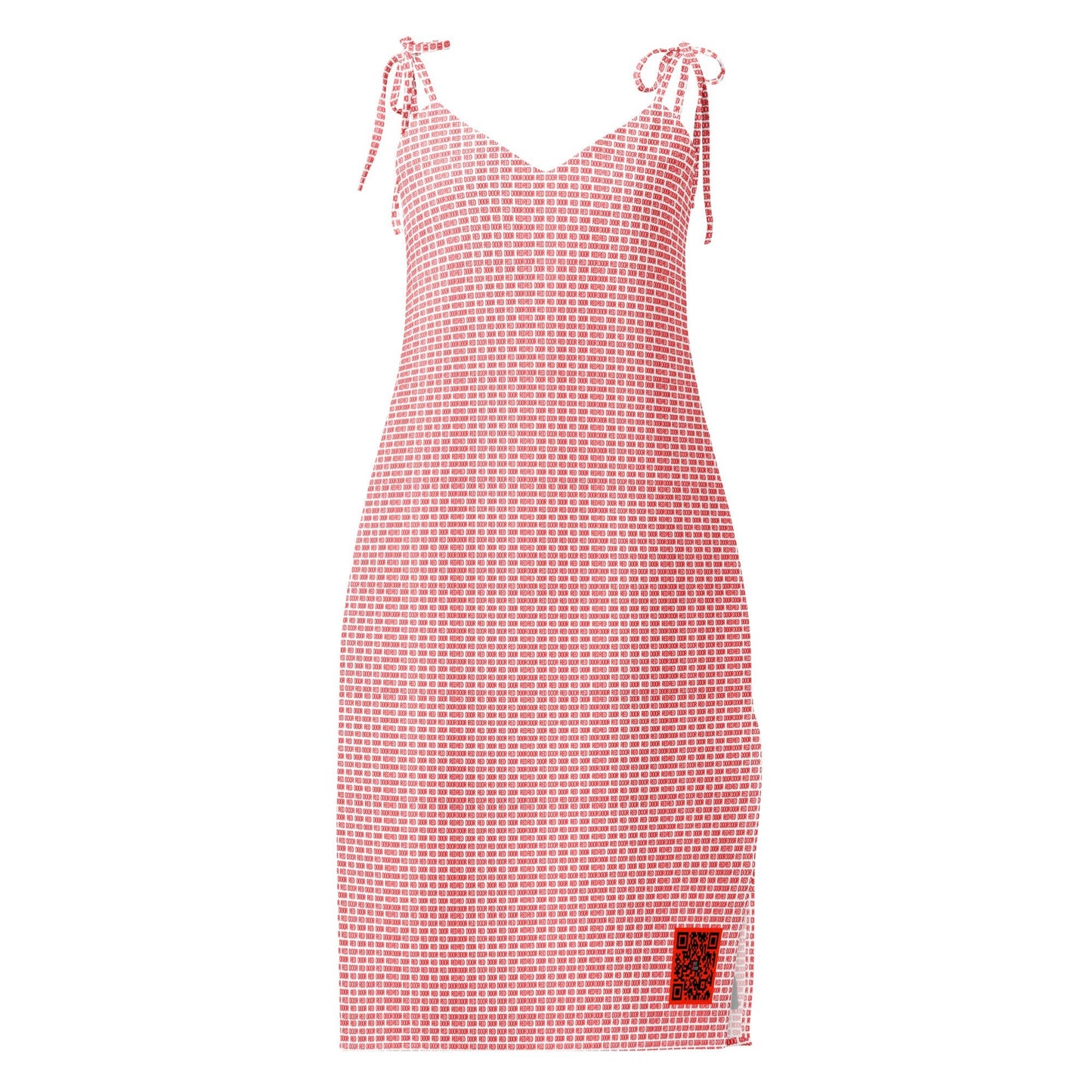 Red Door - Tie - strap midi dress - Amerukhan Basics Clothing - Dress