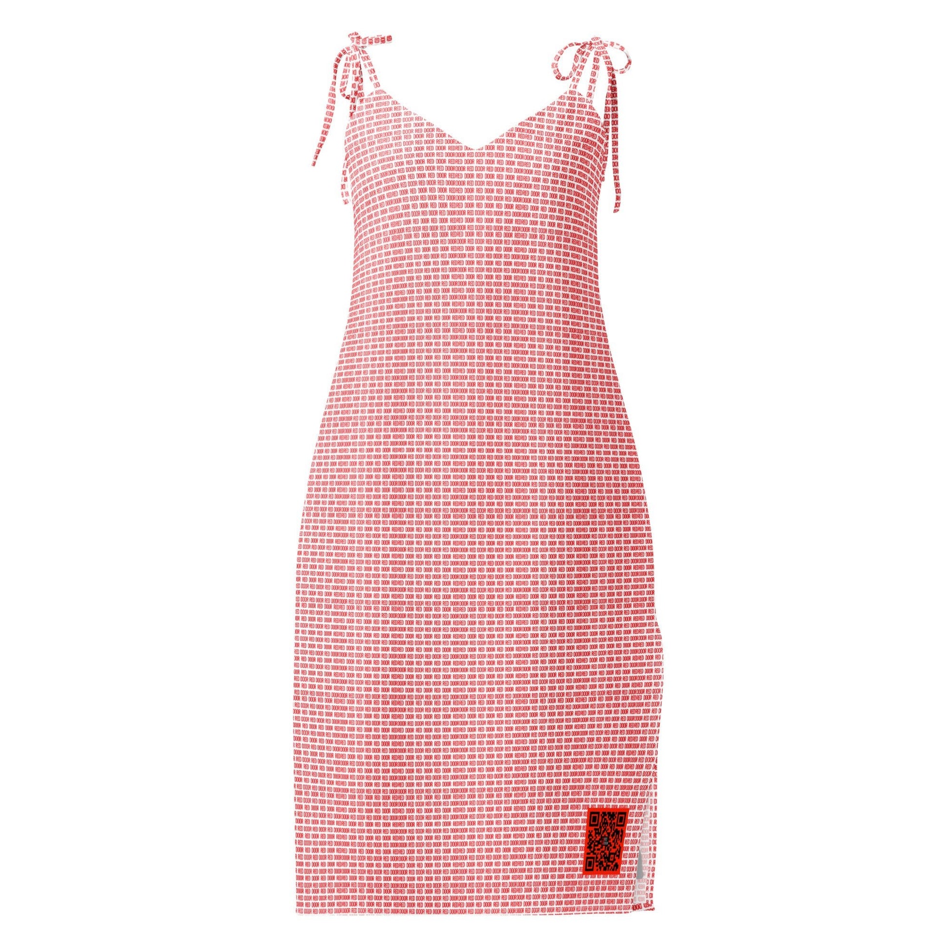 Red Door - Tie - strap midi dress - Amerukhan Basics Clothing - Dress