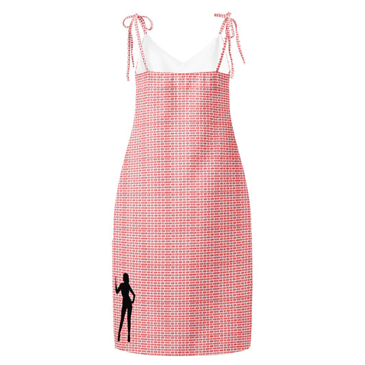 Red Door - Tie - strap midi dress - Amerukhan Basics Clothing - Dress