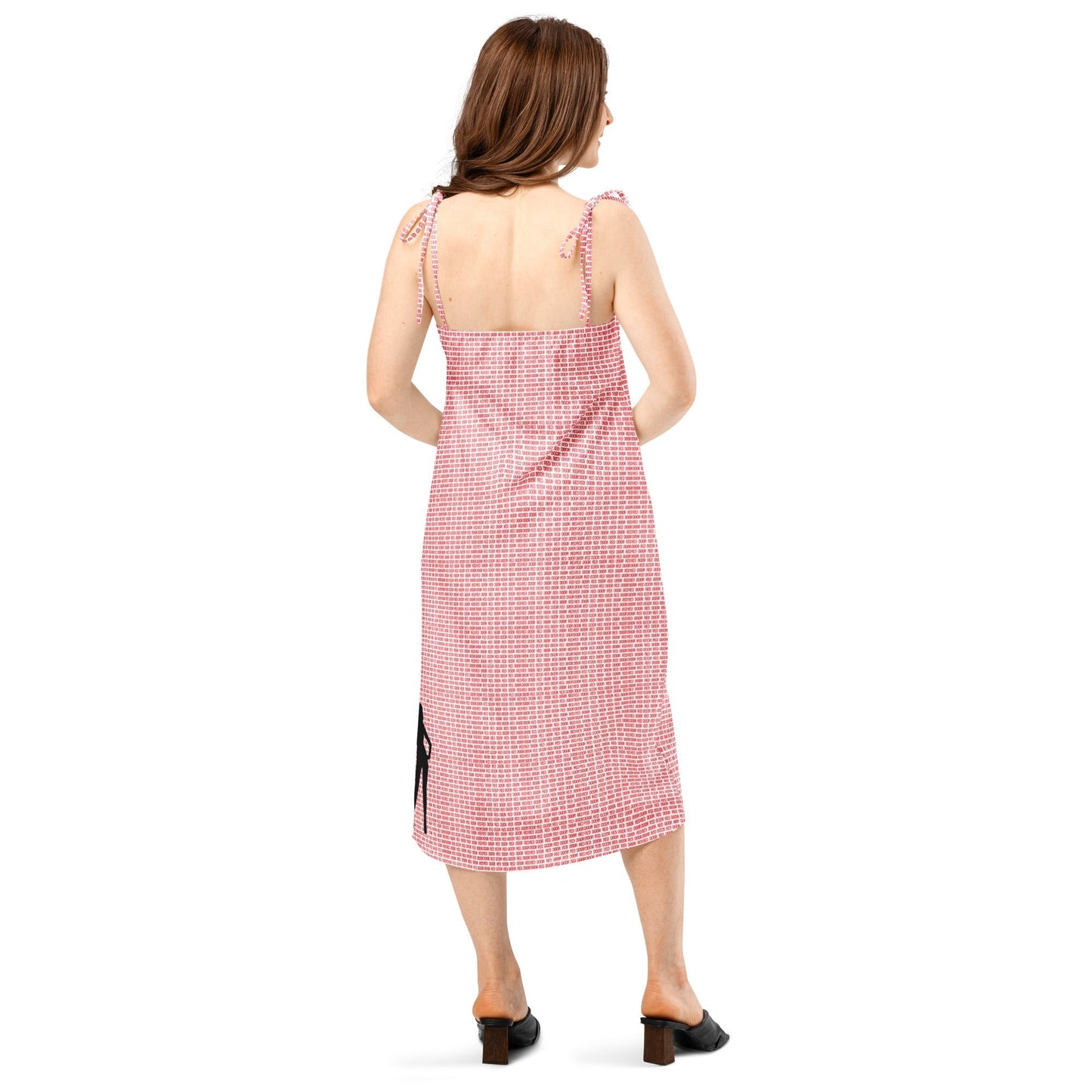 Red Door - Tie - strap midi dress - Amerukhan Basics Clothing - Dress