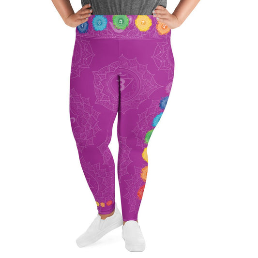 Sahasrara Yoga Plus Size Leggings - Amerukhan Basics Clothing - 