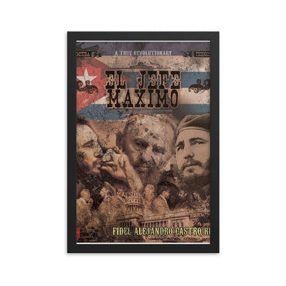 Salute to Castro - El Jaffe Maximo - Framed poster - Amerukhan Basics Clothing - Home Decor