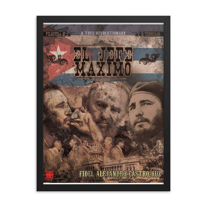 Salute to Castro - El Jaffe Maximo - Framed poster - Amerukhan Basics Clothing - Home Decor