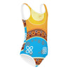 Image of the Adinkra Sunset Kids Swimsuit from Amerukhan Basics.