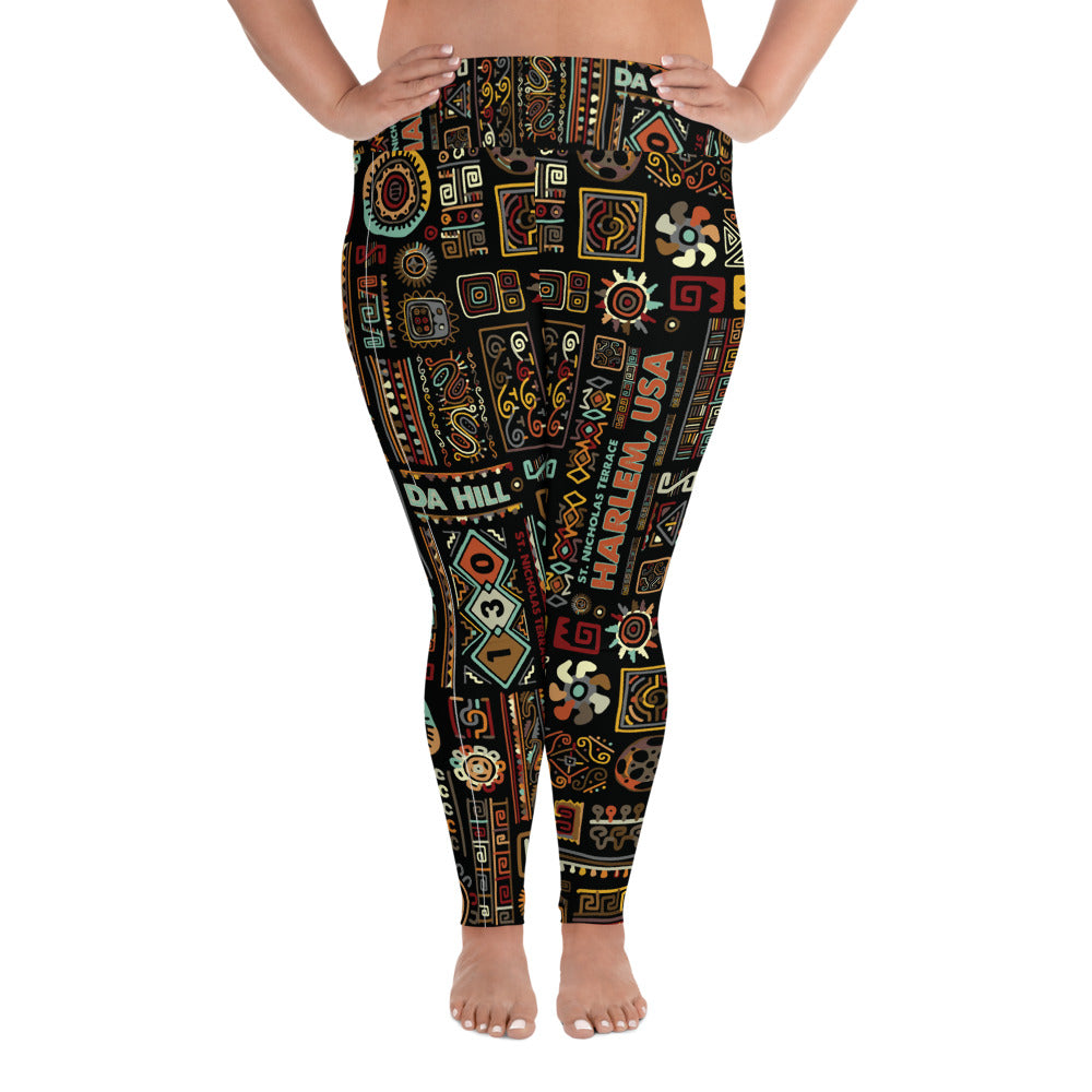 Da Hill 130 street All-Over Print Plus Size Harlem USA Leggings