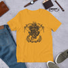 Image of the Mustard Signature logo shirt from Amerukhan Basics Clothing with Pachyderm and Anchor design.