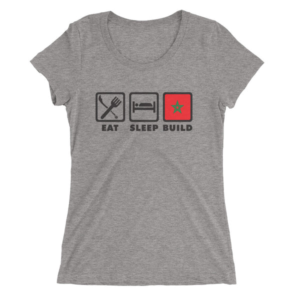 Eat, Sleep, Build Ladies' short sleeve t-shirt