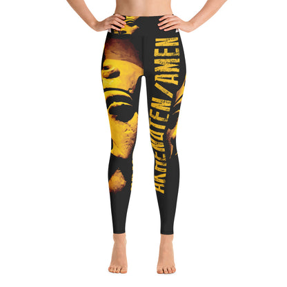 Image of the Akhenaten Yoga Leggings by Amerukhan Basics Clothing. Front view.